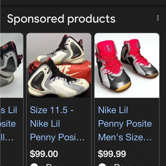 Nike Lil Penny Posite Sneakers White Gray Red 9.5 Mens - Picture 6 of 14